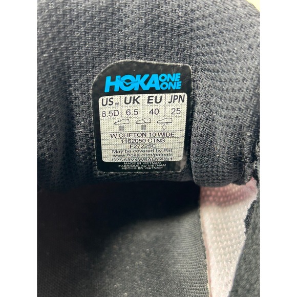 Hoka One One Clifton 10 Wide Pink Black Running Shoes Womens 8.5D 1162050 CTNS - Picture 11 of 13